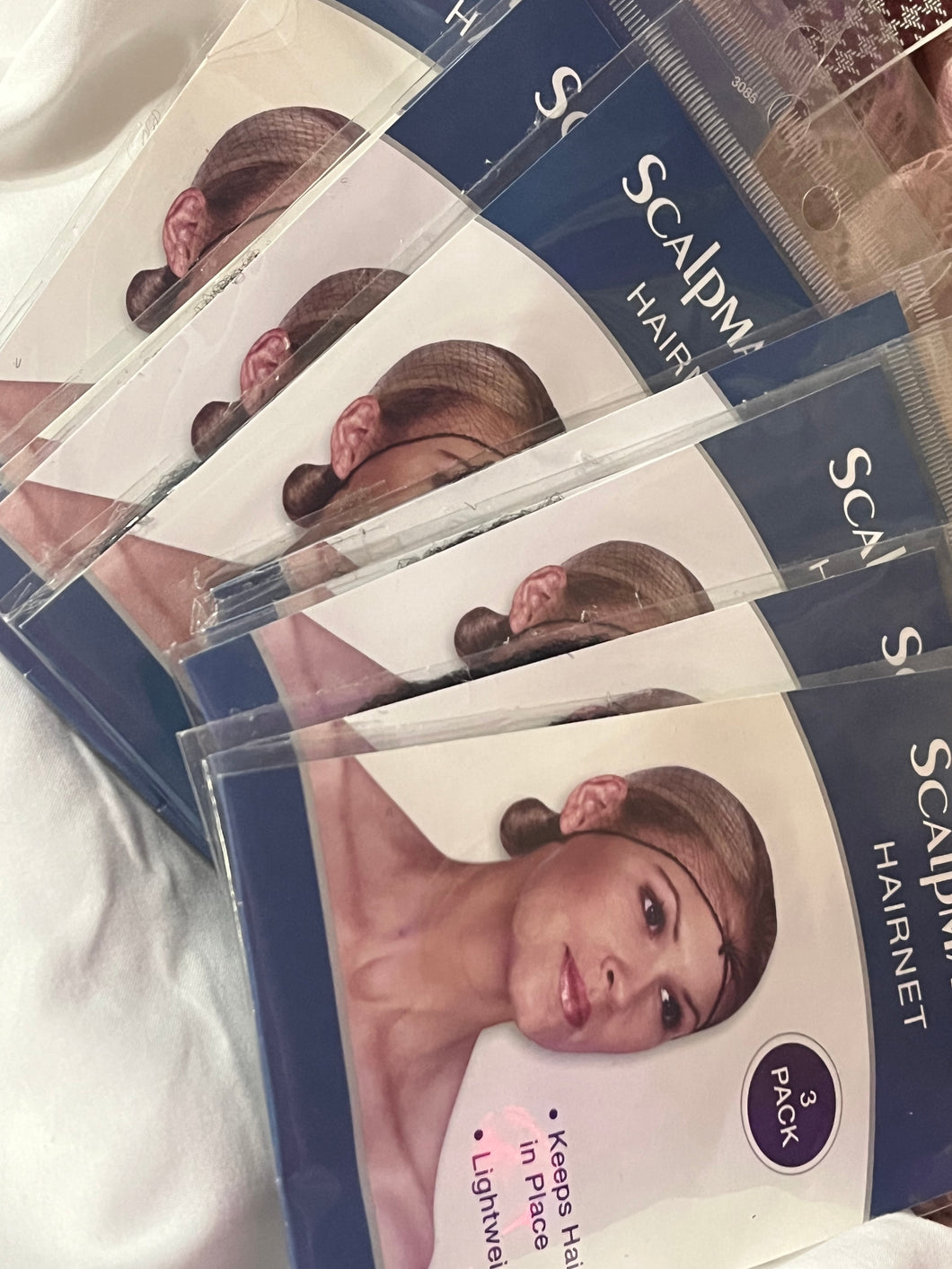 Scalpmaster Hairnet- Dark 3 pk